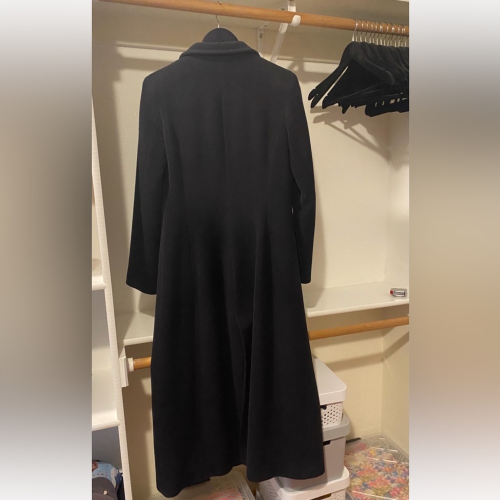 Cinzia Rocca Angora & Wool Long Black Luxury Overcoat - Picture 3 of 7